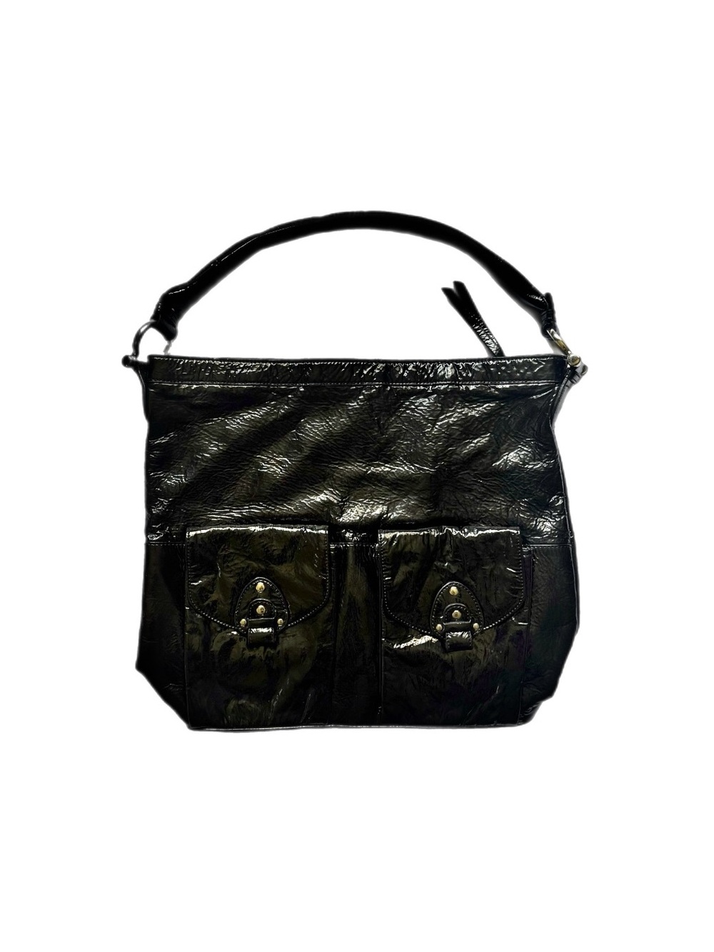 Pursuits Ltd Genuine Patent Black Leather Shoulder Bag